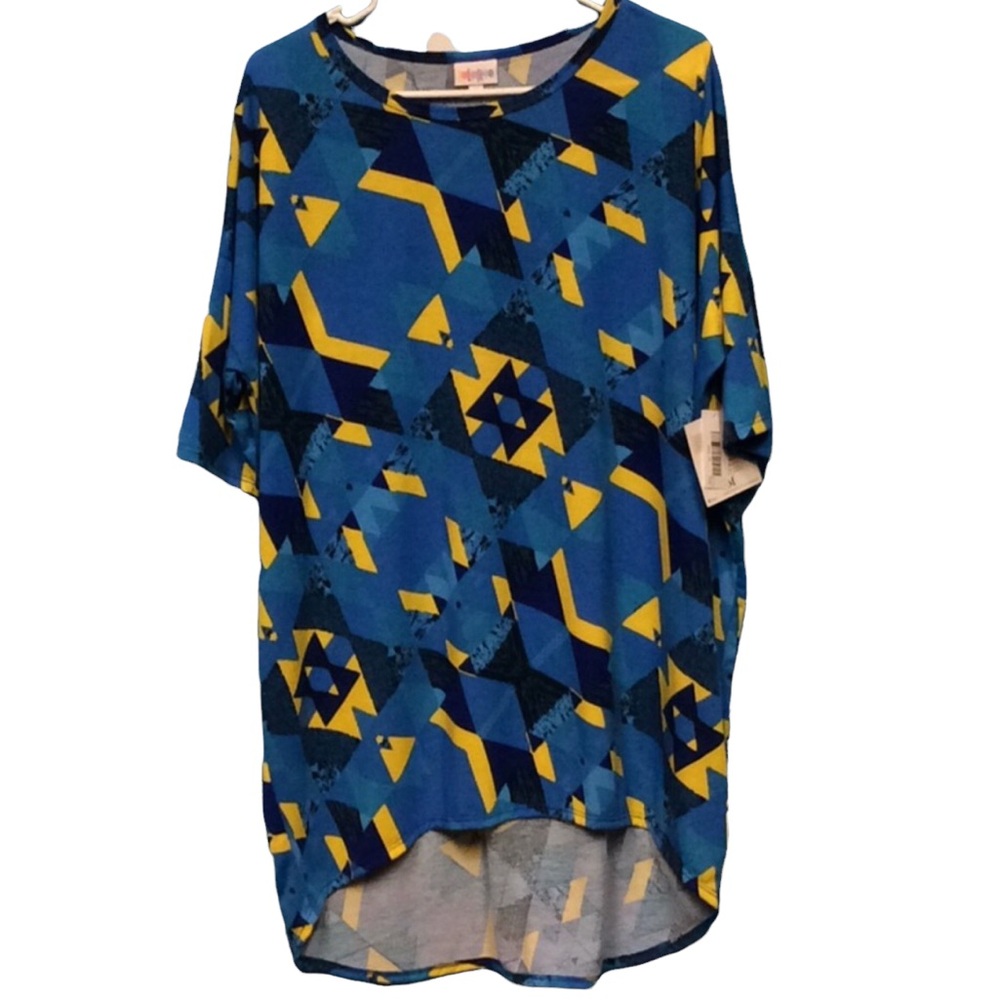 LuLaRoe Irma tunic‎ style knit tee geometric print